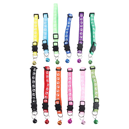 HOLIDYOYO 12 Stück Teiliges Haustierhalsband Verstellbare Katzen und Hundehalsbänder mit Glocken Bunte Farben Atmungsaktiv und Komfortabel für Alltag und Welpen Geeignet HOLIDYOYO 12 Stück Teiliges Haustierhalsband Verstellbare Katzen und Hundehalsbänder mit Glocken Bunte Farben Atmungsaktiv und Komfortabel für Alltag und Welpen Geeignet von HOLIDYOYO