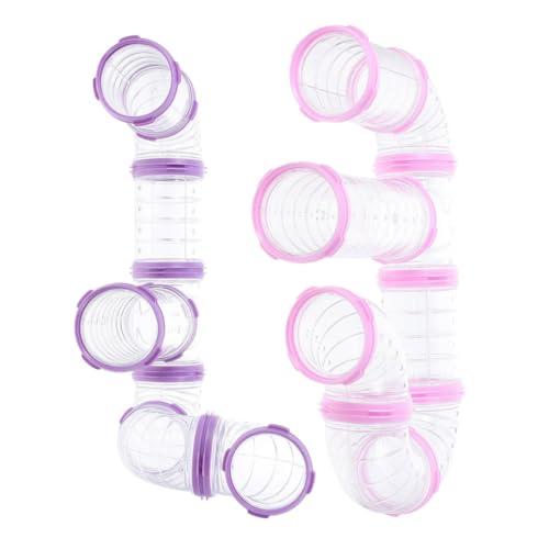 HOLIDYOYO 16 Stück Teiliges DIY Hamsterkäfig Tunnel Transparente Verbindungstunnel Stabiler Haustiertunnel für Hamster Eichhörnchen und Igel Fördert Bewegung und Erkundung von HOLIDYOYO