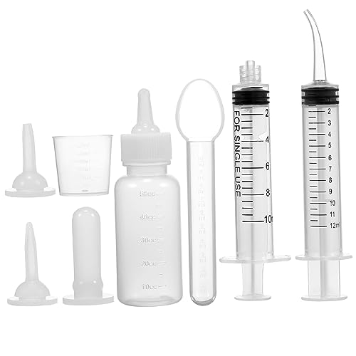 HOLIDYOYO 1Satz Haustier Stillflasche mit Ersatznippeln für Welpen Kätzchen und Kleine Praktische Fütterungslösung zu Reinigen und Benutzerfreundlich von HOLIDYOYO