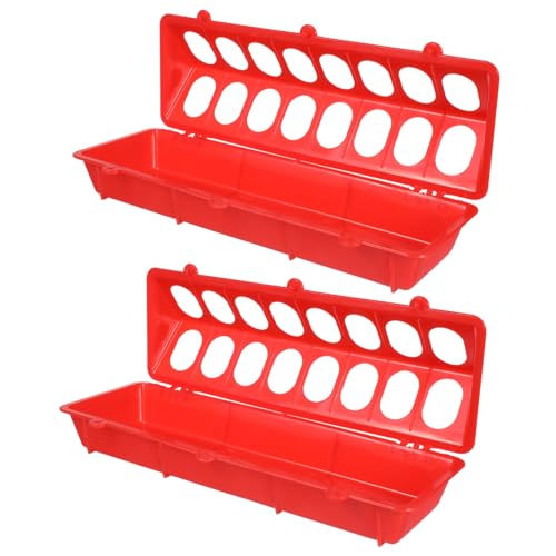 HOLIDYOYO 2 STÜCK Tauben Futtertröge für Taubenkäfig Spritzschutz Futterstation Rot Praktisch und Langlebig für Vögel von HOLIDYOYO