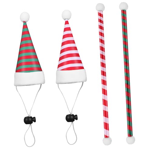 HOLIDYOYO 2 Sätze Weihnachtliches Haustierkostüm Teiliges mit Verstellbarem Hut und Schal für Kleine Hunde Festliche Weihnachtsaccessoires Fotorequisit für Feiertage und Partys von HOLIDYOYO