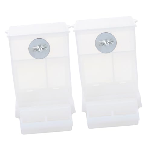 HOLIDYOYO 2 Stück Automatischer Vogelfutterspender Teilig Spritzschutzsicherer Futterautomat für Papageien und Wellensittiche Transparent mit Sauberer Futteraufnahme Geeignet für Käfig und von HOLIDYOYO