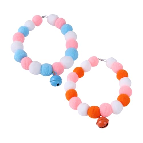 HOLIDYOYO 2 Stück Elastisches Katzenhalsband Leichte Flexible Haustierhalsbänder in Blau und Orange Modisch Bequem Strapazierfähig für Verschiedene Katzen Geeignet von HOLIDYOYO