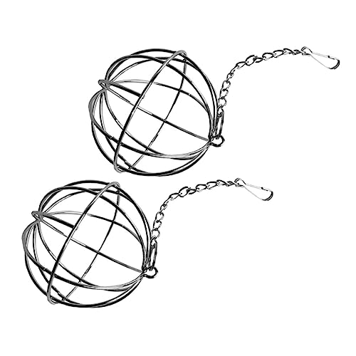 HOLIDYOYO 2 Stück Futterspender Ball mit Aufhängung Grass Futterspender für Kaninchen Meerschweinchen und Kleintiere Robust Rostfrei für Käfige Geeignet von HOLIDYOYO