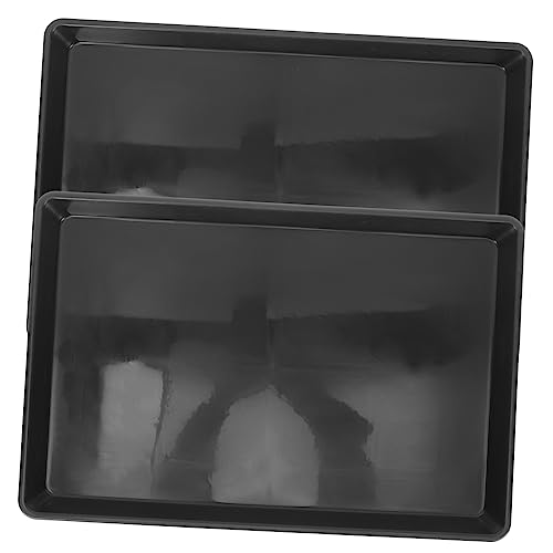 HOLIDYOYO 2 Stück Hasenkäfig-Bodenschale Hasen zubehör für den käfig kaninchenstall zubehör Ersatz-Hundekistenablage Pfannen für Hundekisten Hundebox Tablett Toilettenschüssel Plastik Black von HOLIDYOYO