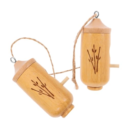 HOLIDYOYO 2 Stück Holz Hummingbird House zum Aufhängen mit Metallring Dekoratives Handgefertigtes Vogelhäuschen für Garten Balkon Terrasse Vielseitig Einsetzbar Teiliges von HOLIDYOYO