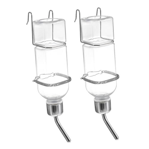 HOLIDYOYO 2 Stück Kunststoff Haustier Trinkflasche mit Aufhängung Automatischer Wasserspender für Kaninchen und Hamster Auslaufsicher Umweltfreundlich Geeignet für Käfigeinsatz von HOLIDYOYO