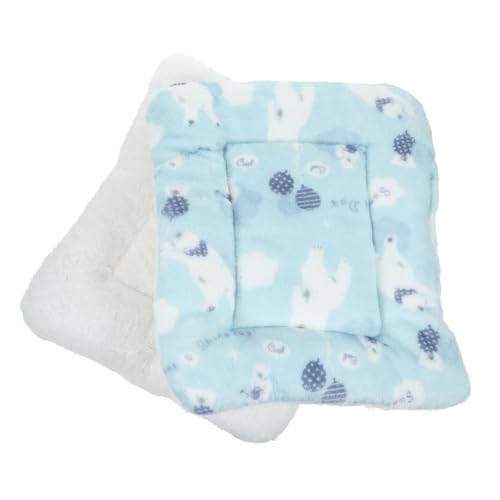 HOLIDYOYO 2 Stück Kuschelweiche Kleintier Schlafmatte Plüschbett für Meerschweinchen und Hamster Waschbare Bequeme Tierbettmatte mit Süßen Mustern für Käfige Zubehör für Kleine Haustiere von HOLIDYOYO