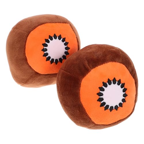 HOLIDYOYO 2 Stück Plüsch Hundespielzeug Interaktives Quietschendes Kau Kiwi Form Langlebig Stressreduzierend Fördert Gesunde Zahnpflege für Welpen und Unterwegs von HOLIDYOYO