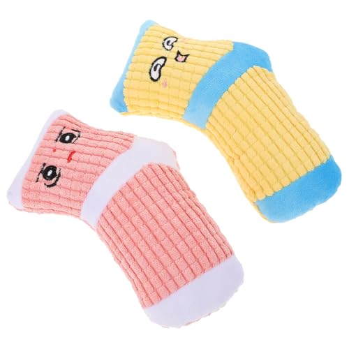 HOLIDYOYO 2 Stück Plüschsocken Haustierspielzeug mit Quietschfunktion Bissfestes Welpen Kauspielzeug zur Zahnpflege Interaktives Molaren für Hunde Farbiges Kuscheltier Gelb HOLIDYOYO 2 Stück Plüschsocken Haustierspielzeug mit Quietschfunktion Bissfestes Welpen Kauspielzeug zur Zahnpflege Interaktives Molaren für Hunde Farbiges Kuscheltier Gelb von HOLIDYOYO