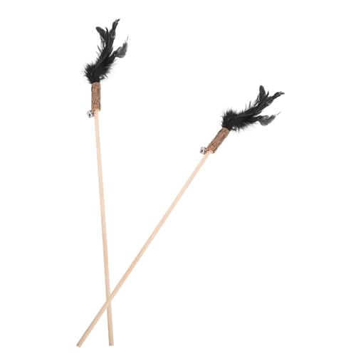 HOLIDYOYO 2 Stück Teiliges Katzenspielzeug aus Leichtem Kiefernholz mit Federn und Glocke Interaktiver Katzenstab für Indoor Katzen zur Selbstbeschäftigung und Spielspaß HOLIDYOYO 2 Stück Teiliges Katzenspielzeug aus Leichtem Kiefernholz mit Federn und Glocke Interaktiver Katzenstab für Indoor Katzen zur Selbstbeschäftigung und Spielspaß von HOLIDYOYO