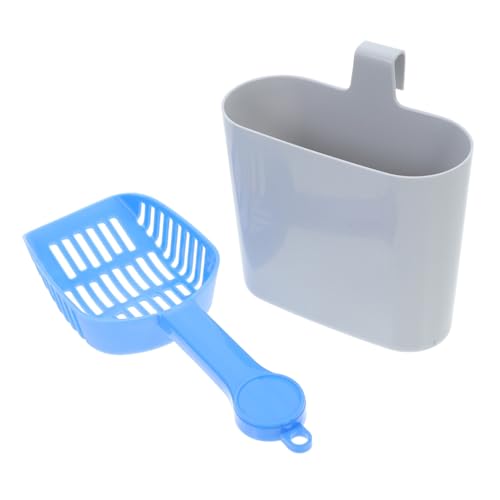 HOLIDYOYO 2 Stück Teiliges Katzenstreuschaufel mit Halter Langlebiger Kunststoff Langem Griff Innovatives Sieb Design für Effizientes Hygienische Katzentoilettenreinigung Passend für Klump von HOLIDYOYO