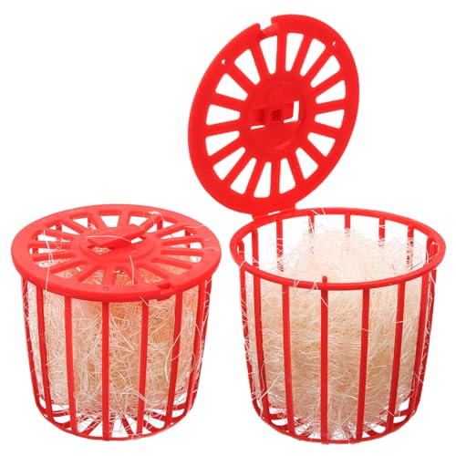 HOLIDYOYO 2 Stück Teiliges Papageien nistbecken aus Kunststoff Atmungsaktiv und Langlebig Sicheres Vogel nestbett zum Aufhängen im Käfig Komfortables Brut Spielzubehör für Wellensittiche von HOLIDYOYO