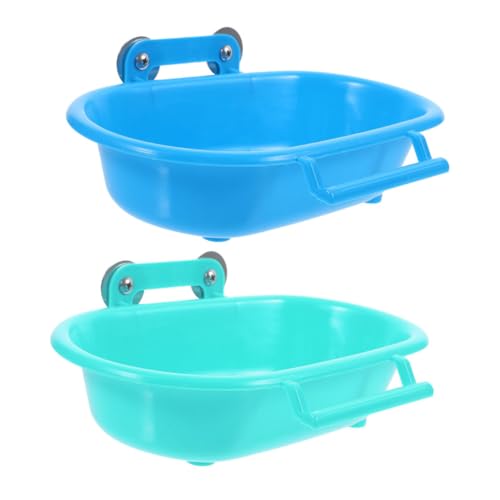 HOLIDYOYO 2 Stück Vogelbadewanne für Käfig Hängende Wellensittich Badewanne mit Glatten Kanten Langlebiges Papagei Badebecken Praktisch und Sicher für Kleine Ziervögel von HOLIDYOYO