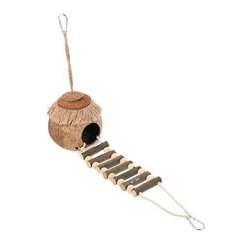 HOLIDYOYO 2Stücke Kokosnussschalen Nest Für Hamster Und Hängendes Schlafbett Mit Tierzubehör Für Käfige Sicherer Rückzugsort Für Kleintiere Langlebig Und Bequem von HOLIDYOYO