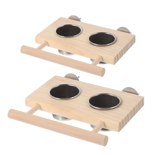 HOLIDYOYO 2Stücke Papageien Futter und Wasserbecher mit Holzständer für Vogelfütterung im Käfig zu Reinigen Installieren Kompakte HOLIDYOYO 2Stücke Papageien Futter und Wasserbecher mit Holzständer für Vogelfütterung im Käfig zu Reinigen Installieren Kompakte von HOLIDYOYO