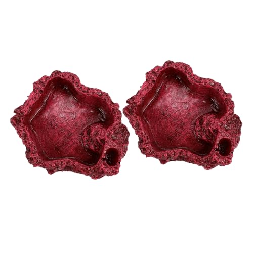 HOLIDYOYO 2Stücke Reptilien Wasserschale Für Schildkröten Und Schlangen Futterschale Aus Harz Zu Reinigen Und Sicher Für Haustiere Für Wasser Und Futter von HOLIDYOYO