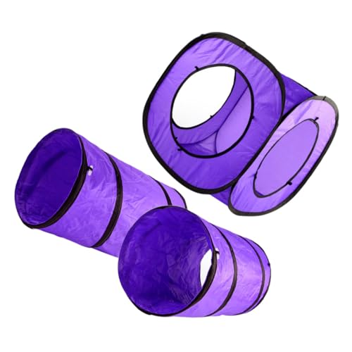 HOLIDYOYO 3 Stück Faltbarer Katzentunnel Set Teilig mit Doppellaufendem Tunnel und Quadratischem Spielwürfel Langlebiges Beißfestes Polyester Interaktives für Katzen und Kätzchen zur HOLIDYOYO 3 Stück Faltbarer Katzentunnel Set Teilig mit Doppellaufendem Tunnel und Quadratischem Spielwürfel Langlebiges Beißfestes Polyester Interaktives für Katzen und Kätzchen zur von HOLIDYOYO
