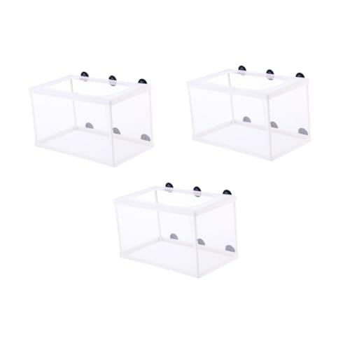 HOLIDYOYO 3 Stück Großes Teiliges Fischbrüter Netz mit Saugnapf Stabile Isolationsbox für Aquarium Langlebig Praktisches Zuchtbecken mit Geeignetem Maschenloch für Kleine Fische von HOLIDYOYO