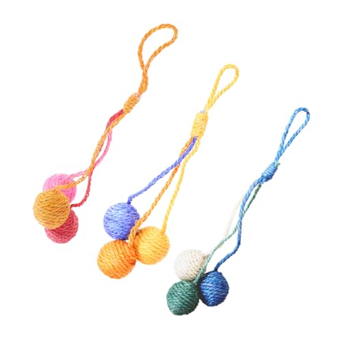 HOLIDYOYO 3 Stück Hängende Sisalbälle Für Katzen, Interaktive Gewebte Kugeln Für Kätzchen, Für Hauskatzen, Kätzchen-kratzball, Unterhaltungsspielzeug Für Kätzchen von HOLIDYOYO