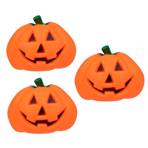 HOLIDYOYO 3 Stück Halloween Kürbis Pet aus Geruchlosem Kunststoff Interaktives Quietschball für Hundetraining Fördert Kauen und Beißt für Sauberes Zuhause von HOLIDYOYO