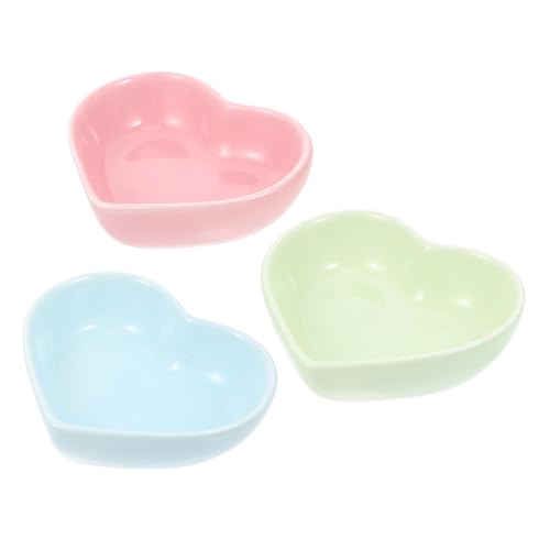 HOLIDYOYO 3 Stück Keramik Hamster Futternapf Teiliges Glatte Fressschalen für Hamster Meerschweinchen und Eichhörnchen Langlebige Praktische Napf Schalen in Grün Blau für Kleine Haustiere von HOLIDYOYO