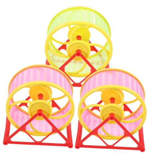 HOLIDYOYO 3 Stück Teiliges Hamster laufrad Geräuscharmes Fördert Bewegung und Muskelaufbau Geeignet für Hamster Meerschweinchen und Zwerghamster Farblich Sortiert Zufällige Zufällige Farbe von HOLIDYOYO