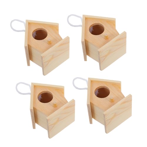 HOLIDYOYO 4 Stück DIY Vogelhäuschen aus Unbehandeltem Holz Kleine Hängende Nistkästen für Hummeln Leichter Platzsparender Mini Vogelhaus Bausatz für Innen und Außenbereich Dekoratives von HOLIDYOYO