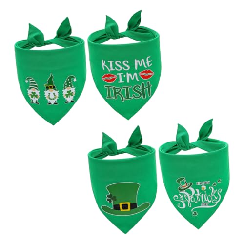 HOLIDYOYO 4 Stück Dreieckstuch Für Haustiere Individuelles Hundehalsband Hunde-dreieck-lätzchen Welpen Pads Stolzes Hundezubehör Kühlmatte Für Hunde Hundehemden Green Reine Baumwolle von HOLIDYOYO