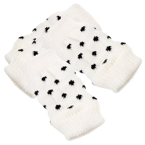 HOLIDYOYO 4 Stück Haustiersocken Oberschenkel Wickeln Ärmel Pfote Wärmer Hund Welpe Gestrickt Klein Groß Warme Beindecken Haustierbedarf Gamaschen Ellenbogenschutz Schuhschutz Weiß Baumwolle von HOLIDYOYO