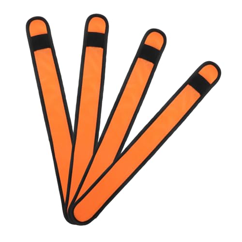 HOLIDYOYO 4 Stück Pferde-Leggings Mit Knöchelriemen Schützend Gürtel Zubehör Nacht Led-beleuchtetes Pferdebeinband Mittel Schutz Beleuchtung Pferdebeingurt Ausrüstung Groß Orange Stoff von HOLIDYOYO