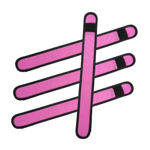 HOLIDYOYO 4 Stück Pferde-Leggings mit Knöchelriemen Beleuchtung Pferdebeingurt Beleuchtung Pferdebeinband schützend Umfang LED Pferdeband Reitzeug LED Pferdlicht Fahrrad Armbänder Stoff Rosa von HOLIDYOYO