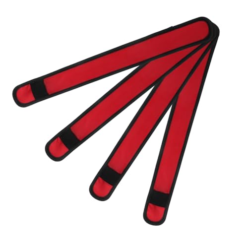 HOLIDYOYO 4 Stück Pferde-Leggings mit Knöchelriemen Reiter Beine schützend glühen Schutz LED Pferdebänder LED Sicherheitsausrüstung Pferdlicht Leichtes Halsband für Pferde Kummet Stoff rot von HOLIDYOYO