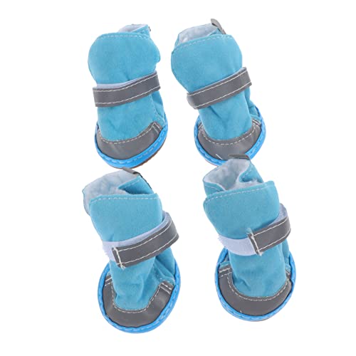 HOLIDYOYO 4 Stück Reflektierende Dicke Hundeschuhe mit Verstellbarem Rutsch Schutz für Kleine Hunde Outdoor Pfotenschutz Warm für Winter und Schneespaziergänge HOLIDYOYO 4 Stück Reflektierende Dicke Hundeschuhe mit Verstellbarem Rutsch Schutz für Kleine Hunde Outdoor Pfotenschutz Warm für Winter und Schneespaziergänge von HOLIDYOYO