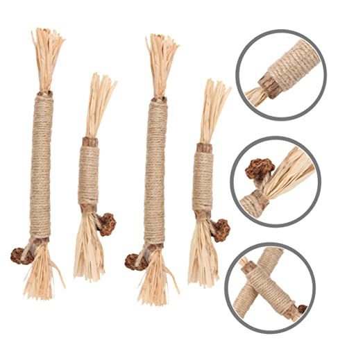 HOLIDYOYO 4 Stück Teiliges Katzenspielzeug aus Natürlichem Holz Widerstandsfähige Molarkau Sticks für Kätzchen Spielerische Zahnpflege und Stressabbau im Mehrkatzenhaushalt Sicheres Kitten von HOLIDYOYO