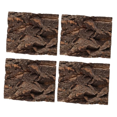 HOLIDYOYO 4 Stück Teiliges Reptilien Terrarium mit Baumrinde Hintergrund Kletterplattform und Versteck Natürlich Gestaltete Habitat Dekoration für Schildkröten Echsen Schlangen und Aquarien von HOLIDYOYO