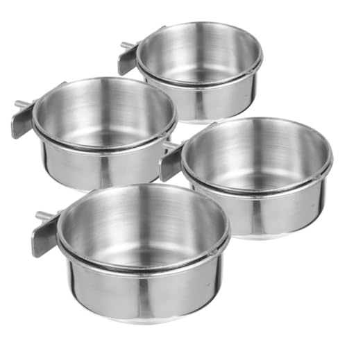 HOLIDYOYO 4 Stück Vogel Futter und Wassernapf Teilig Abnehmbare Futterschalen mit Knabber Schutz Geeignet für Papageien Sittiche und Kleine Vögel im Käfig Leicht zu Reinigen und von HOLIDYOYO