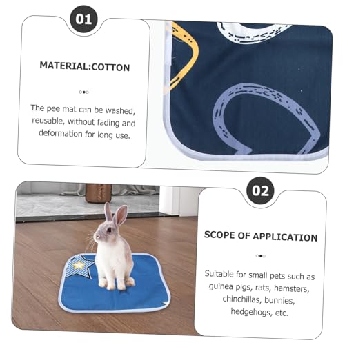 HOLIDYOYO 4 Stück Waschbare wasserdichte Meerschweinchen Käfig Einlagen Saugfähige und Wiederverwendbare Pee Pads Atmungsaktiv und Hautfreundlich für Kleintierstall und Training von HOLIDYOYO