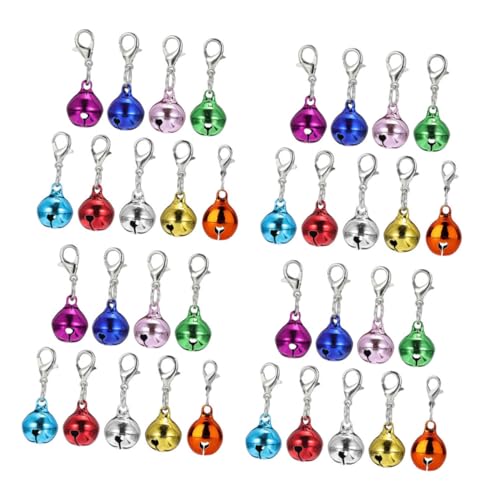 HOLIDYOYO 45 Stück Teiliges Metall Bell Pendant Set Kleine Leichte Glocken für Hunde und Katzenhalsbänder DIY Zubehör mit Bunten Charms für Outdoor Schmuckherstellung und Bastelprojekte von HOLIDYOYO