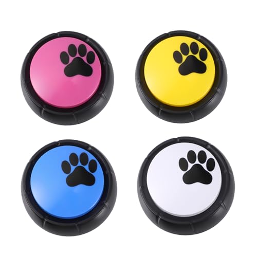 HOLIDYOYO 4Stücke Teiliges Haustier Kommunikations Mit Aufnahmefunktion Langlebige Tasten Für Hundetraining Haustier Sortierten Für Interaktive Kommunikation von HOLIDYOYO