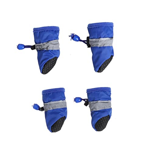HOLIDYOYO 4Stücke wasserdichte rutschfeste Hundestiefel Für Kleine Bis Mittlere All Seasons Pfotenschutz Atmungsaktiv Und Anzuziehen von HOLIDYOYO