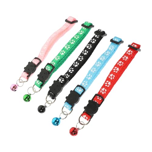 HOLIDYOYO 5 Stück Teiliges Katzenhalsband Glocke Farbenfrohes Verstellbares Halsband für Kätzchen Dekoratives Haustier Accessoire Sanft und Komfortabel für Fotoshootings und Partys von HOLIDYOYO