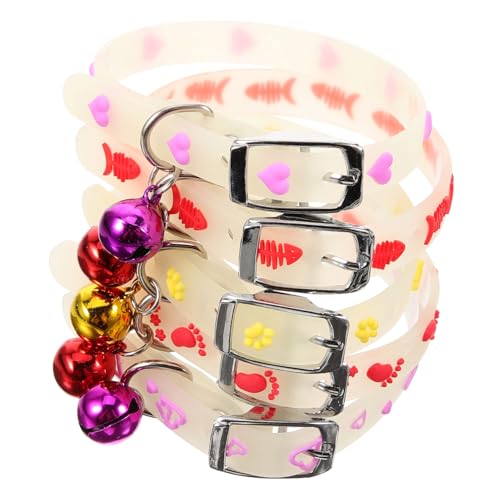 HOLIDYOYO 5Stücke Fluoreszierendes Haustierhalsband Verstellbar Aus Leuchtend Für Katzen Und Verlust Design Für Outdoor Aktivitäten Zufällige von HOLIDYOYO