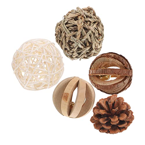 HOLIDYOYO 5stücke Kauspielzeug Für Kleintiere Naturmaterial Zahnspielzeug Für Hamster Meerschweinchen Kaninchen Hasen Zahnpflege Spielzeug von HOLIDYOYO