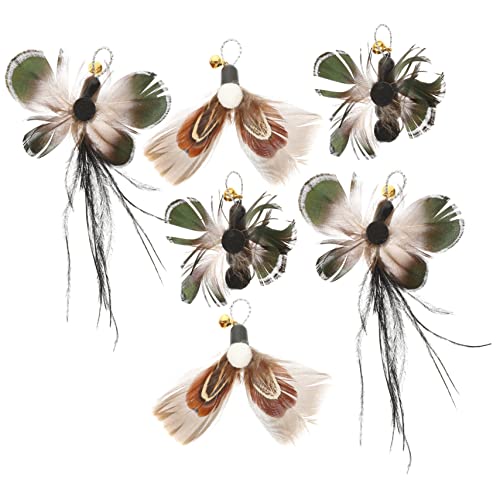 HOLIDYOYO 6 Stück Teiliges Katzenspielzeug Ersatzköpfe Insekten Katzenangel Aufsätze Interaktive Indoor Katzenfedern Flexible Katzenteaser Nachfüllungen für Kätzchen Spielspaß von HOLIDYOYO