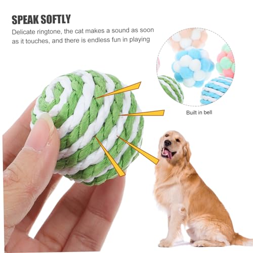 HOLIDYOYO 6 Stück Teiliges Katzenspielzeug Set aus Plüsch und Sisalball mit Glocke Langlebig und Sicher Interaktiver Spielball für Drinnen Fördert Krallenpflege und Verhindert von HOLIDYOYO