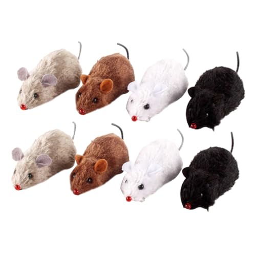 HOLIDYOYO 8 Stück Teiliges Aufziehmaus Katzenspielzeug aus Plüsch und Kunststoff Mechanisch Betrieben Batteriefrei Mäuse Modelle Zufällige Farben Interaktives für Katzen zur Zufällige Farbe HOLIDYOYO 8 Stück Teiliges Aufziehmaus Katzenspielzeug aus Plüsch und Kunststoff Mechanisch Betrieben Batteriefrei Mäuse Modelle Zufällige Farben Interaktives für Katzen zur Zufällige Farbe von HOLIDYOYO