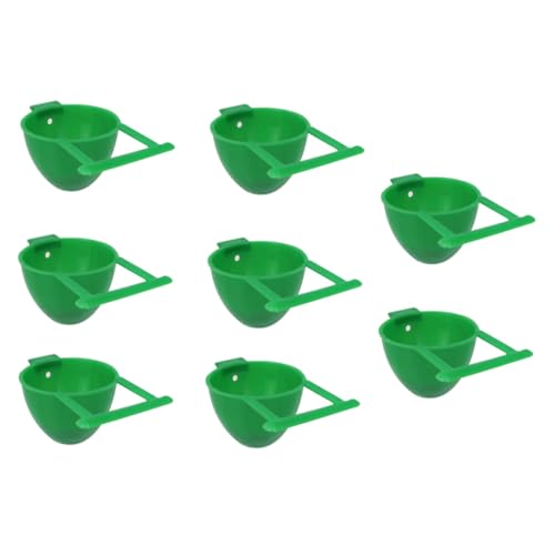 HOLIDYOYO 8 Stück Teiliges Kleine Papageien Futter Wassernäpfe aus Kunststoff Runde Vogelkäfig Futterbehälter Leicht Langlebig Waschbar Geeignet für Kleine Vögel und Papageien von HOLIDYOYO