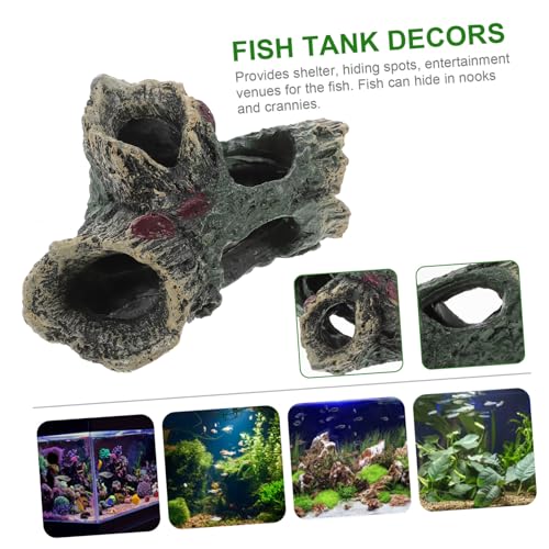 HOLIDYOYO Aquarium Dekoration Fels Höhle Sicherer Versteckplatz Realistische Versteinhöhle für Garnelen Cichliden Kampffische Kleine Aquarien Zubehör von HOLIDYOYO