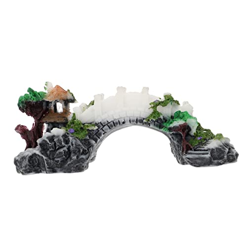 HOLIDYOYO Aquarium-Landschaftsbau-Brücke Terrariumreptil Schildkröten-Aquarium Tank Reptilien Plattform Turtles turtletoys Schildkrötenbrückendekor Schildkrötenpier Harz von HOLIDYOYO